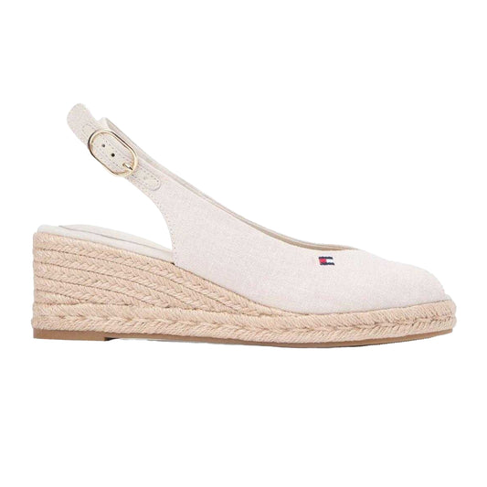 Beige - Front - Tommy Hilfiger Womens-Ladies Espadrille Wedge Sandals