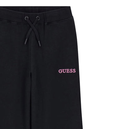 Jet Black - Side - Guess Girls Wide Leg Jogging Bottoms