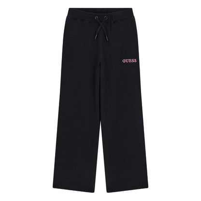 Jet Black - Front - Guess Girls Wide Leg Jogging Bottoms