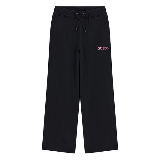 Jet Black - Front - Guess Girls Wide Leg Jogging Bottoms