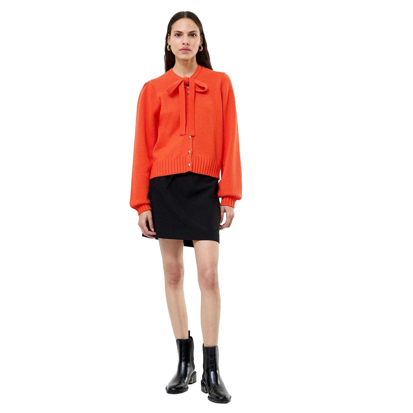 Orange - Lifestyle - French Connection Womens-Ladies Varli Puff Sleeve Cardigan