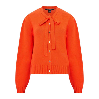 Orange - Front - French Connection Womens-Ladies Varli Puff Sleeve Cardigan