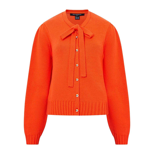 Orange - Front - French Connection Womens-Ladies Varli Puff Sleeve Cardigan