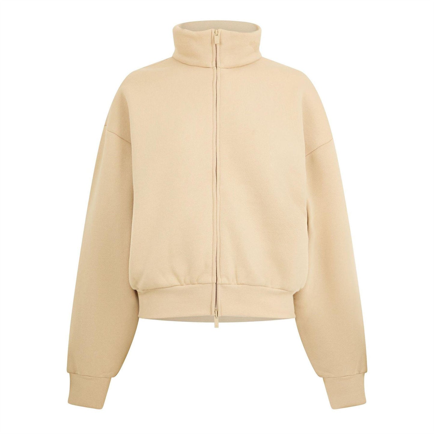 Sand - Front - Fear Of God Essentials Womens-Ladies Full Zip Fleece Jacket