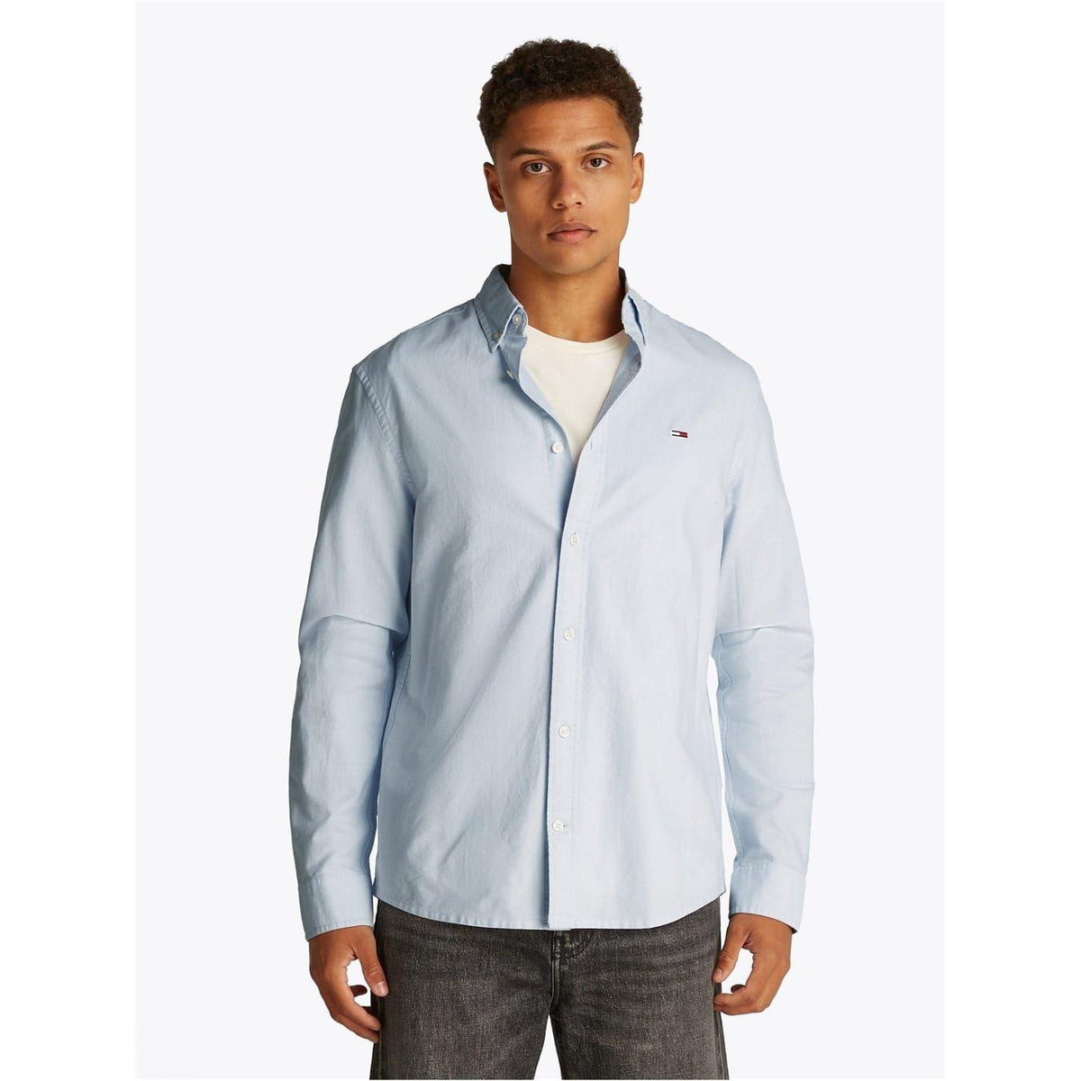 Sweet Blue - Side - Tommy Jeans Mens Oxford Button-Down Regular Shirt