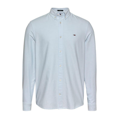 Sweet Blue - Front - Tommy Jeans Mens Oxford Button-Down Regular Shirt