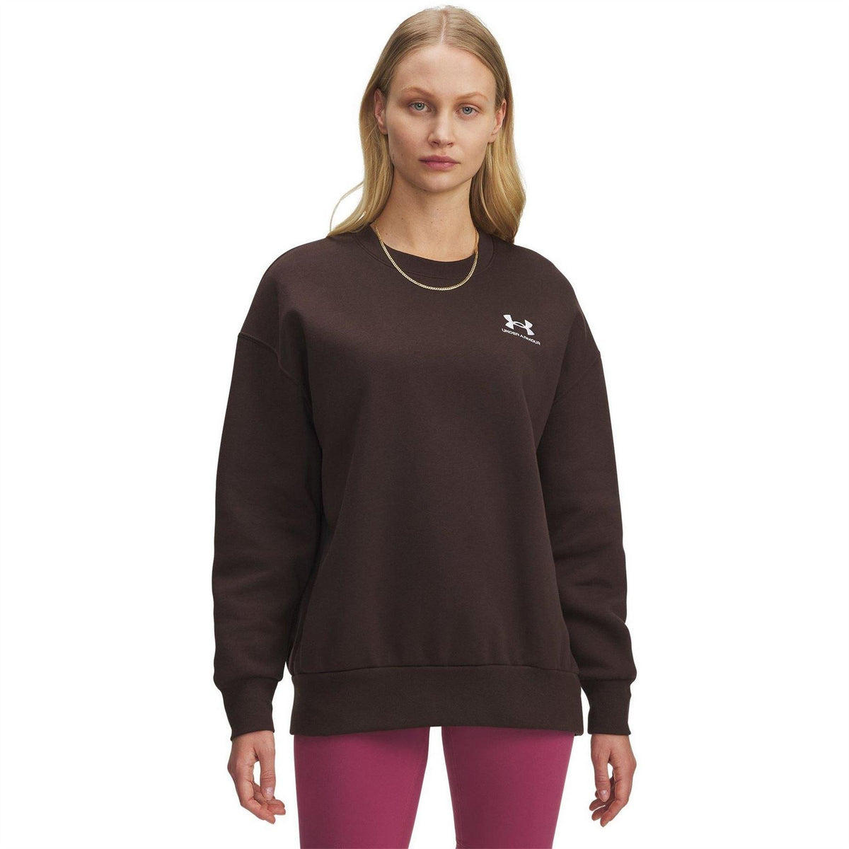 Brown - Front - Under Armour Womens-Ladies Icon Oversized Sweatshirt