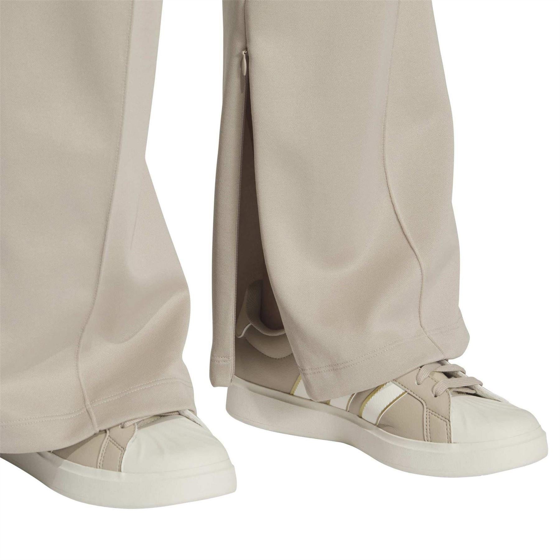 Beige - Lifestyle - Adidas Womens-Ladies 3 Stripes Tracksuit Bottoms