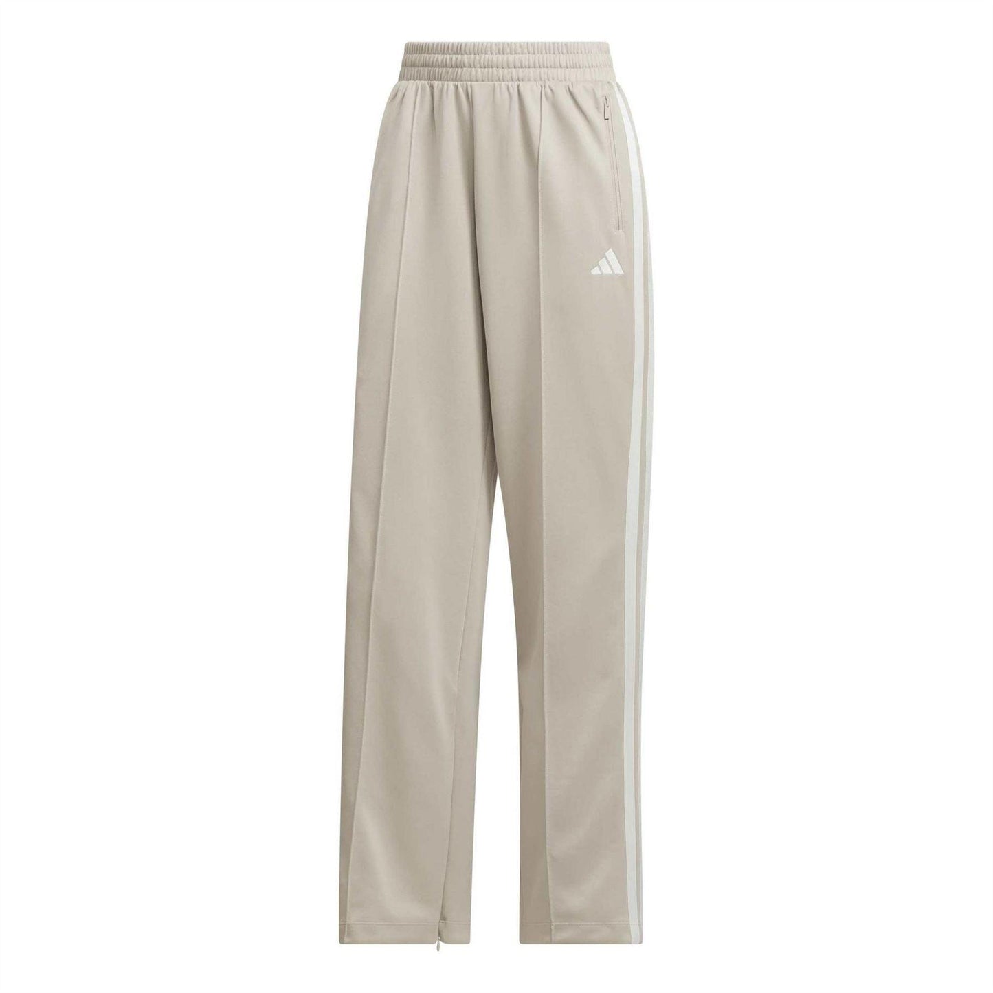Beige - Front - Adidas Womens-Ladies 3 Stripes Tracksuit Bottoms