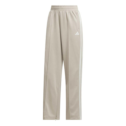 Beige - Front - Adidas Womens-Ladies 3 Stripes Tracksuit Bottoms