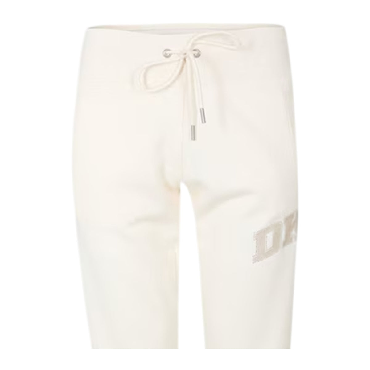 Pebble - Side - DKNY Womens-Ladies Logo Ribbed Cuff Joggers
