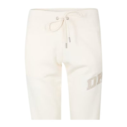 Pebble - Side - DKNY Womens-Ladies Logo Ribbed Cuff Joggers