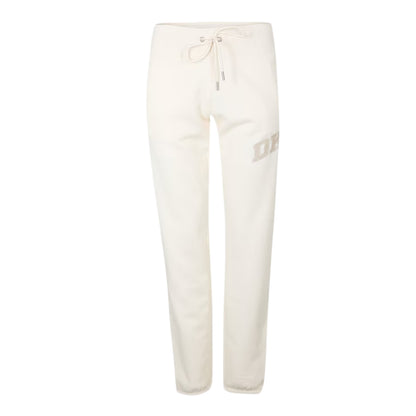 Pebble - Front - DKNY Womens-Ladies Logo Ribbed Cuff Joggers