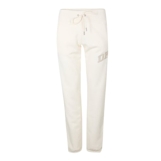 Pebble - Front - DKNY Womens-Ladies Logo Ribbed Cuff Joggers