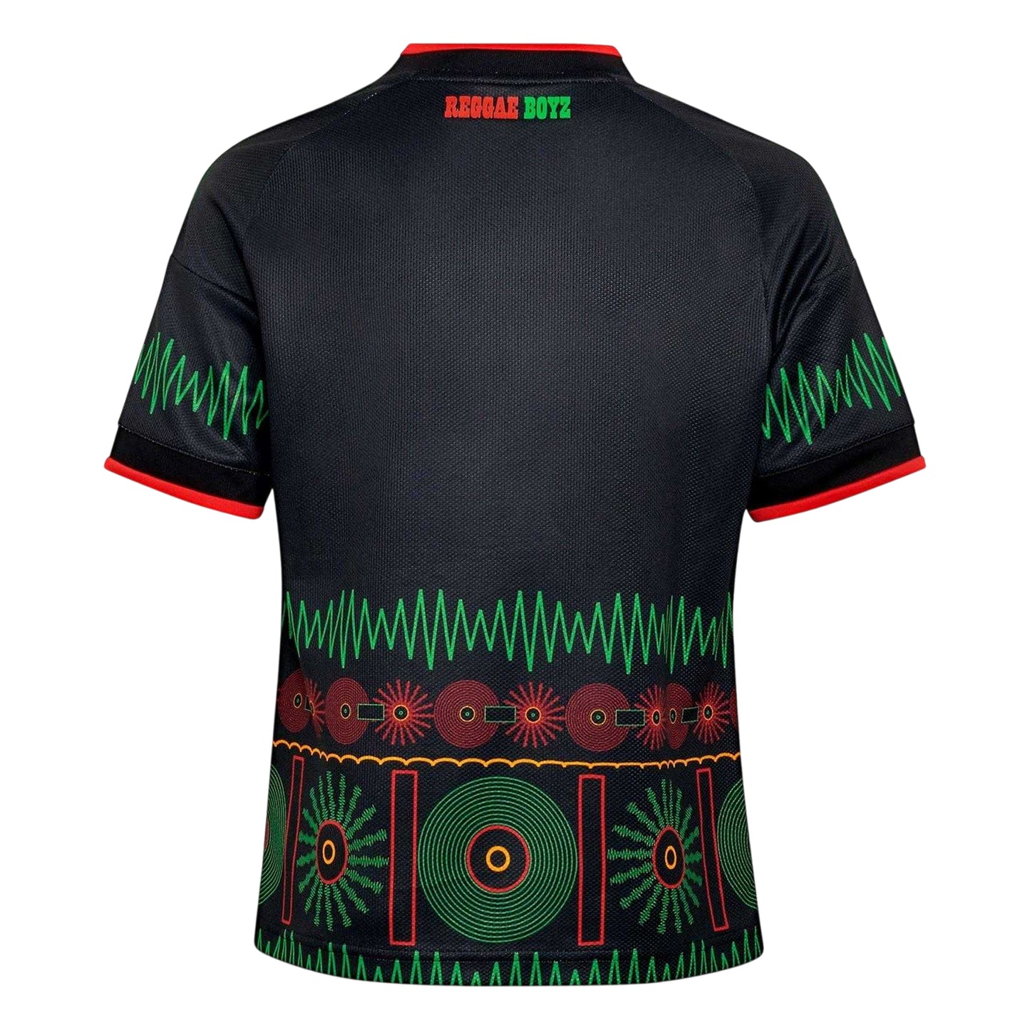 Black-Yellow - Back - Adidas Childrens-Kids Bob Marley 2026 Jamaica Away Shirt