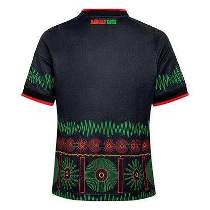 Black-Yellow - Back - Adidas Childrens-Kids Bob Marley 2026 Jamaica Away Shirt
