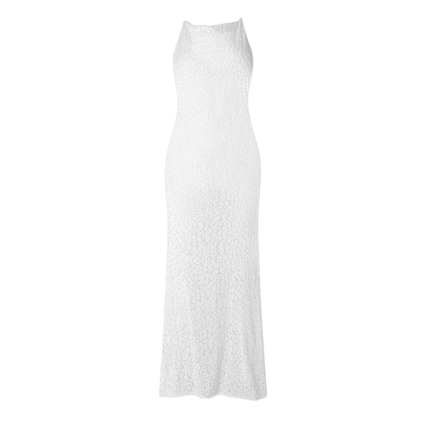 White - Front - Grace Jacob Womens-Ladies Leopard Print Maxi Dress