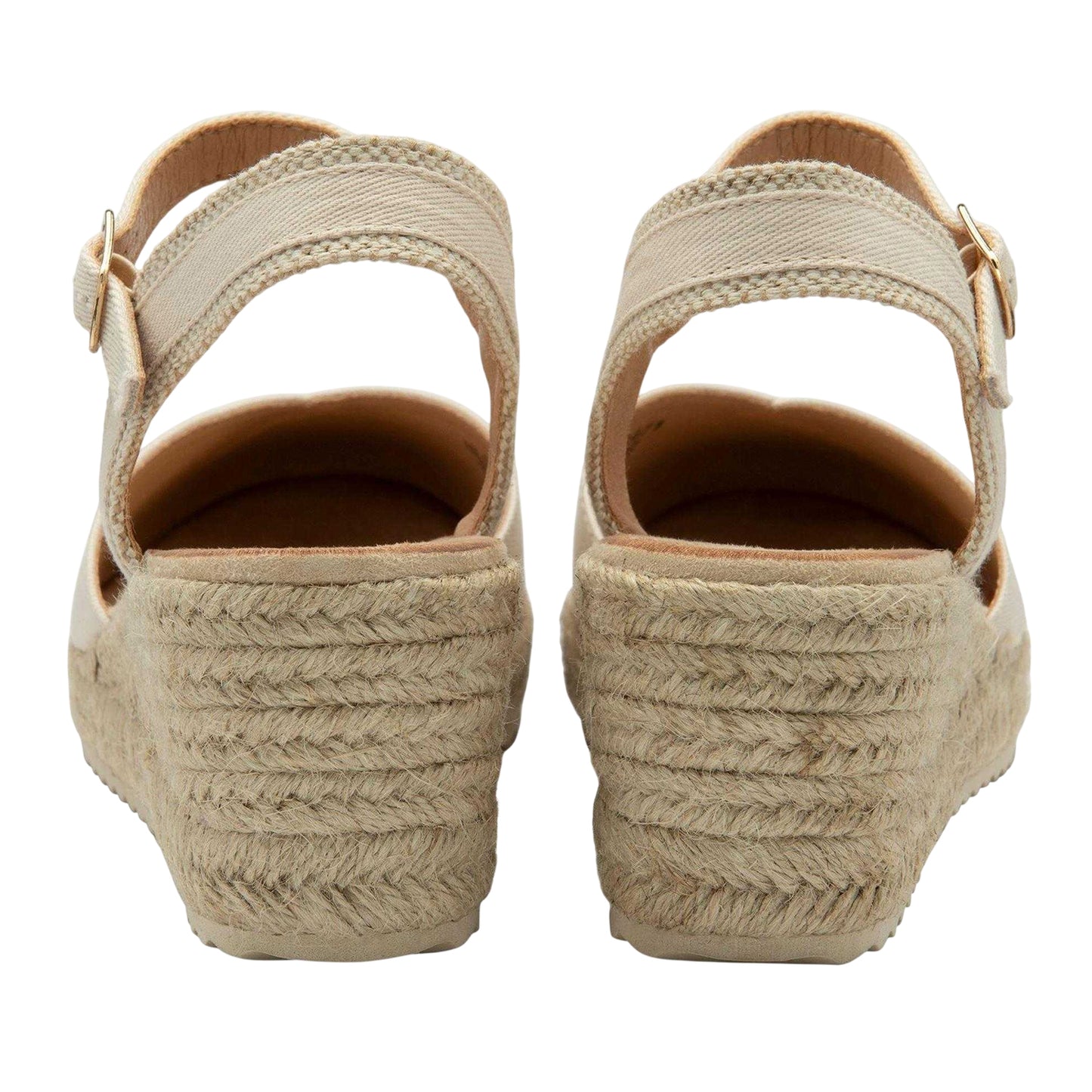 Natural - Back - Lotus Shoes Womens-Ladies Bronya Espadrille Wedge Sandals