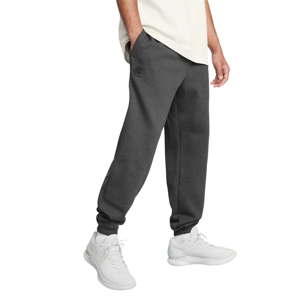 Solid Grey - Side - Under Armour Mens Curry Joggers