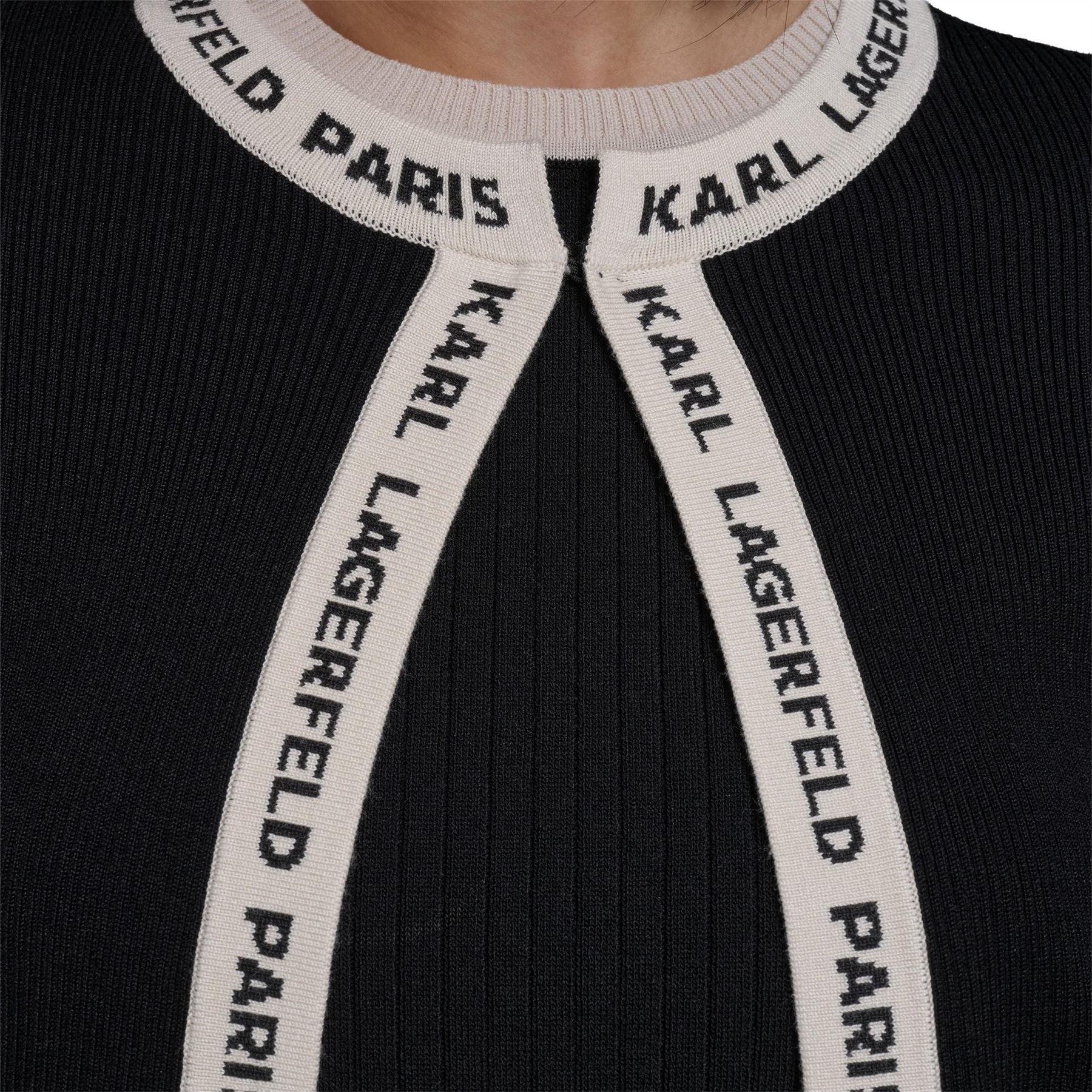 Black-Mocha Bisque - Pack Shot - Karl Lagerfeld Womens-Ladies Long-Sleeved Cardigan