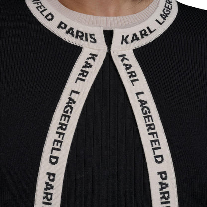 Black-Mocha Bisque - Pack Shot - Karl Lagerfeld Womens-Ladies Long-Sleeved Cardigan