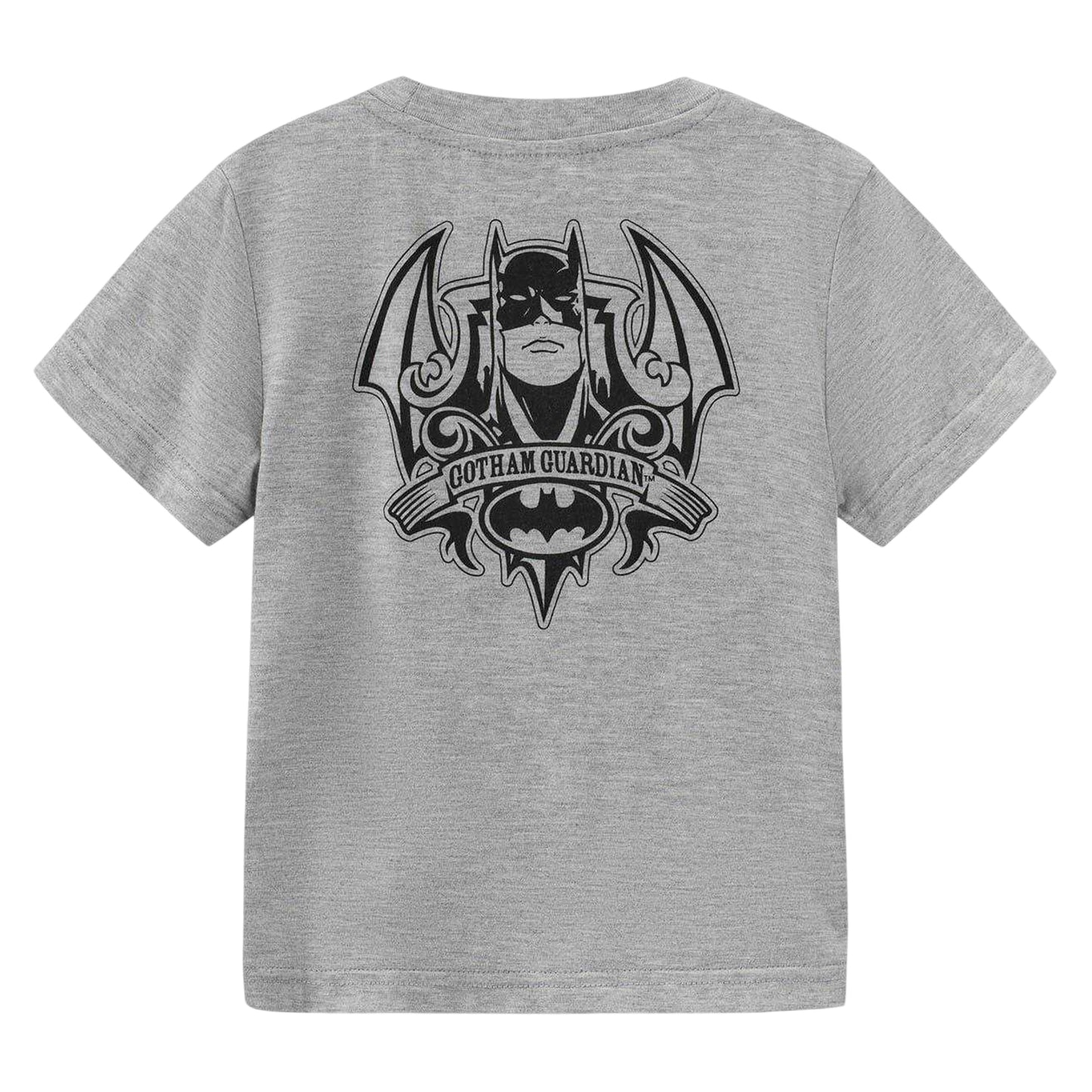 Grey-Black - Back - Batman Childrens-Kids Back Print Shorts & Top Set