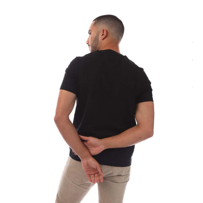 Black - Back - Emporio Armani Mens Eagle Jacquard All-Over Print T-Shirt