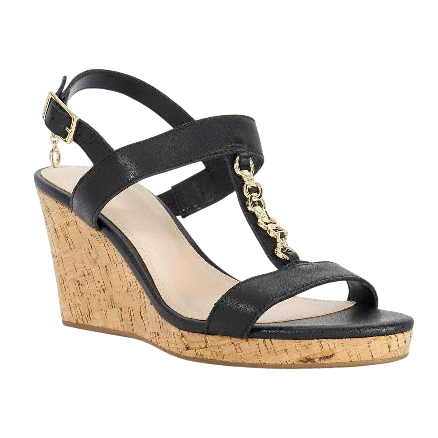 Black - Side - Dune London Womens-Ladies Kasslie Wedge Sandals