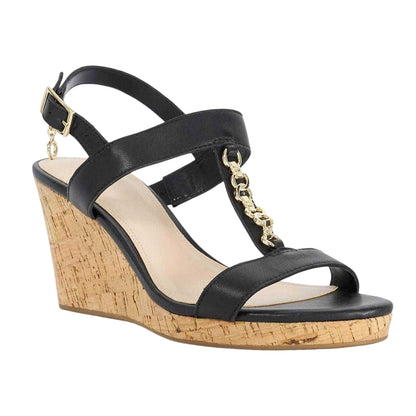 Black - Side - Dune London Womens-Ladies Kasslie Wedge Sandals