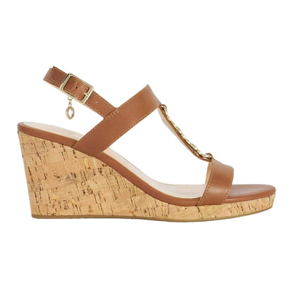 Tan - Front - Dune London Womens-Ladies Kasslie Wedge Sandals