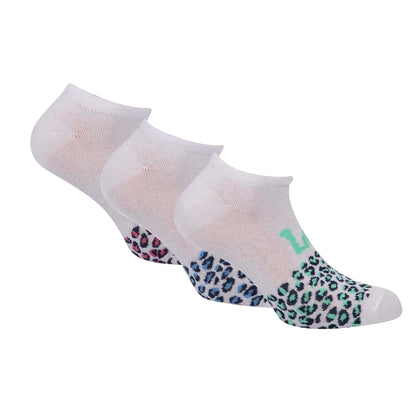 White - Front - Lee Womens-Ladies Leopard Print Liner Socks (Pack of 3)