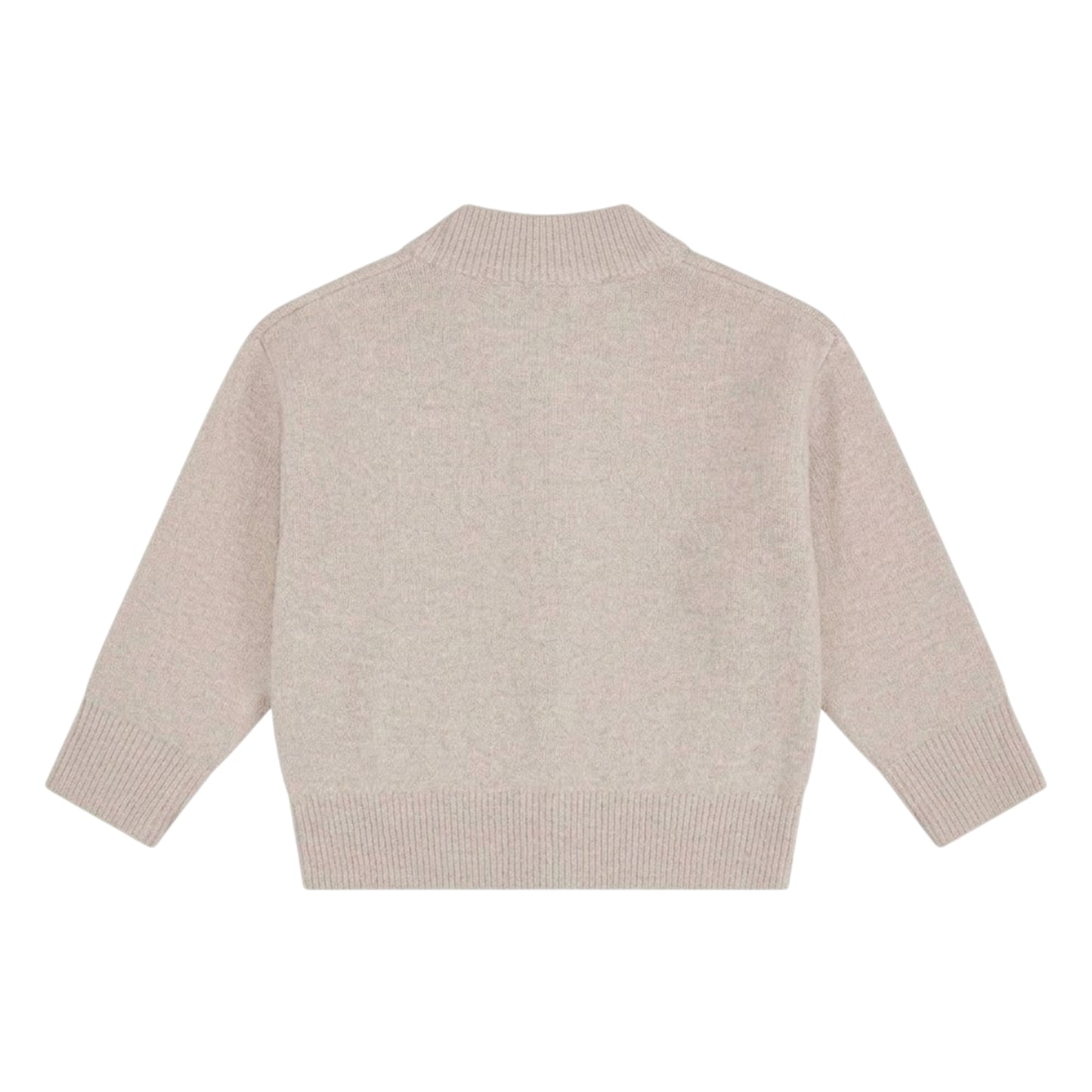 Beige - Back - Couture Club Childrens-Kids Embroidered Logo Cardigan
