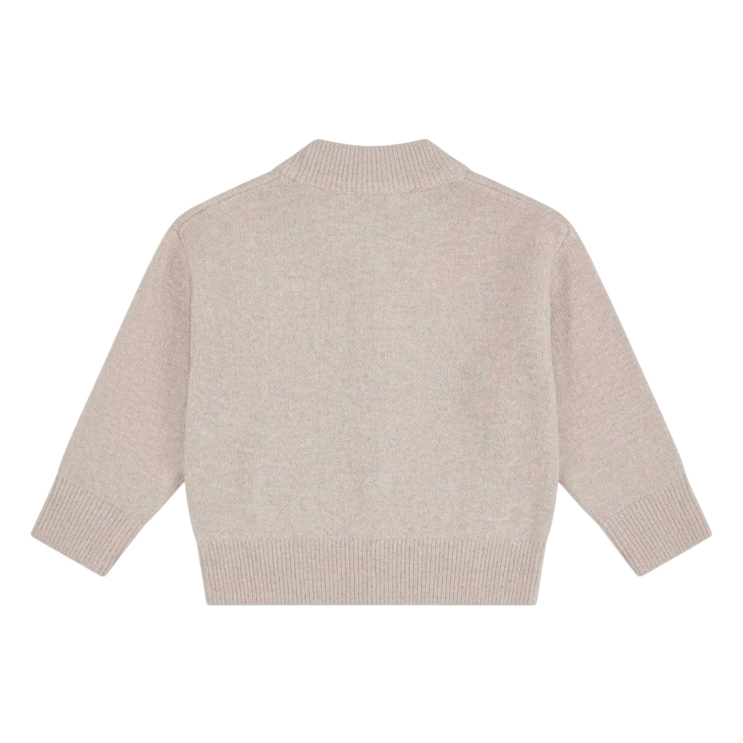 Beige - Back - Couture Club Childrens-Kids Embroidered Logo Cardigan