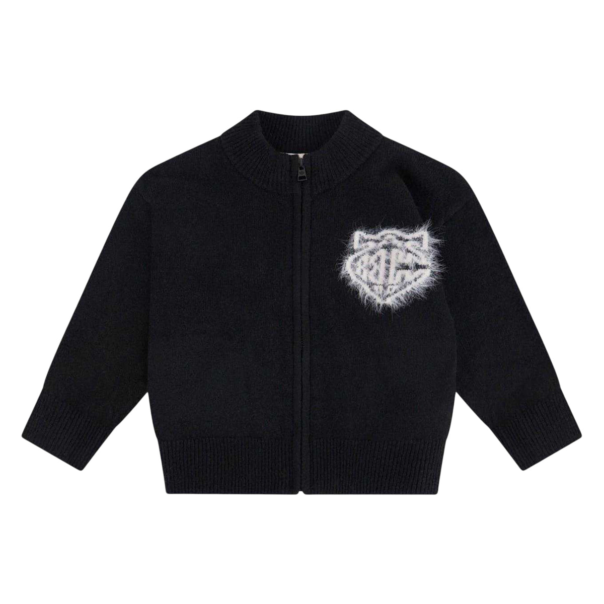 Black - Front - Couture Club Childrens-Kids Embroidered Logo Cardigan