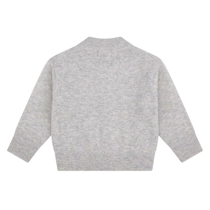 Grey Marl - Back - Couture Club Childrens-Kids Embroidered Logo Cardigan