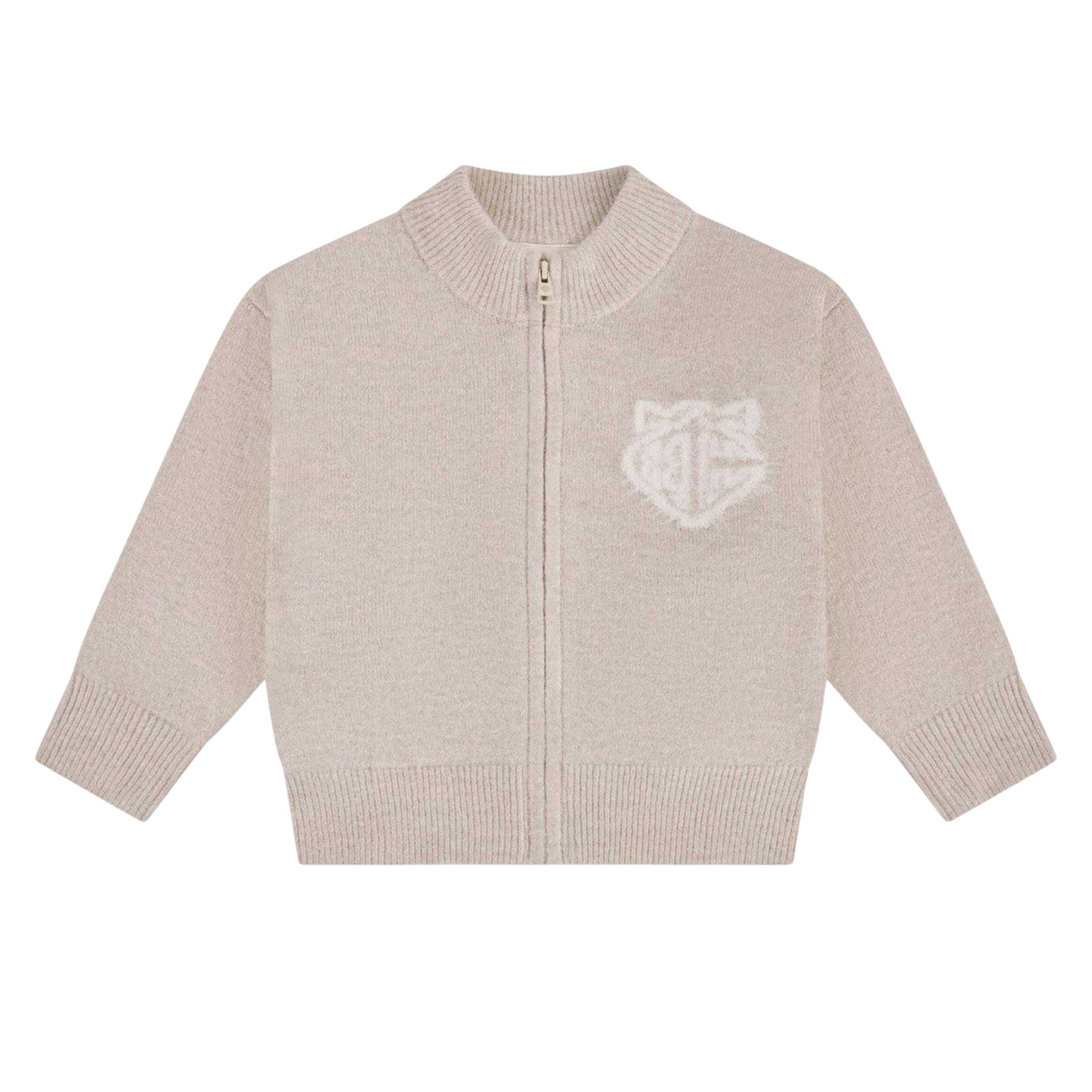 Beige - Front - Couture Club Childrens-Kids Embroidered Logo Cardigan