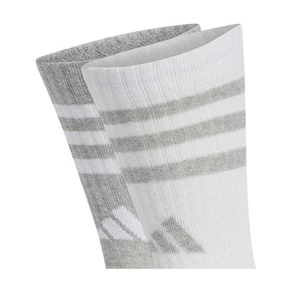 White - Back - Adidas Womens-Ladies Striped Crew Socks (Pack of 3)