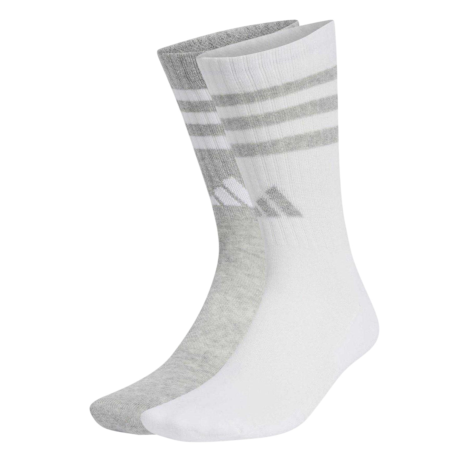 White - Front - Adidas Womens-Ladies Striped Crew Socks (Pack of 3)