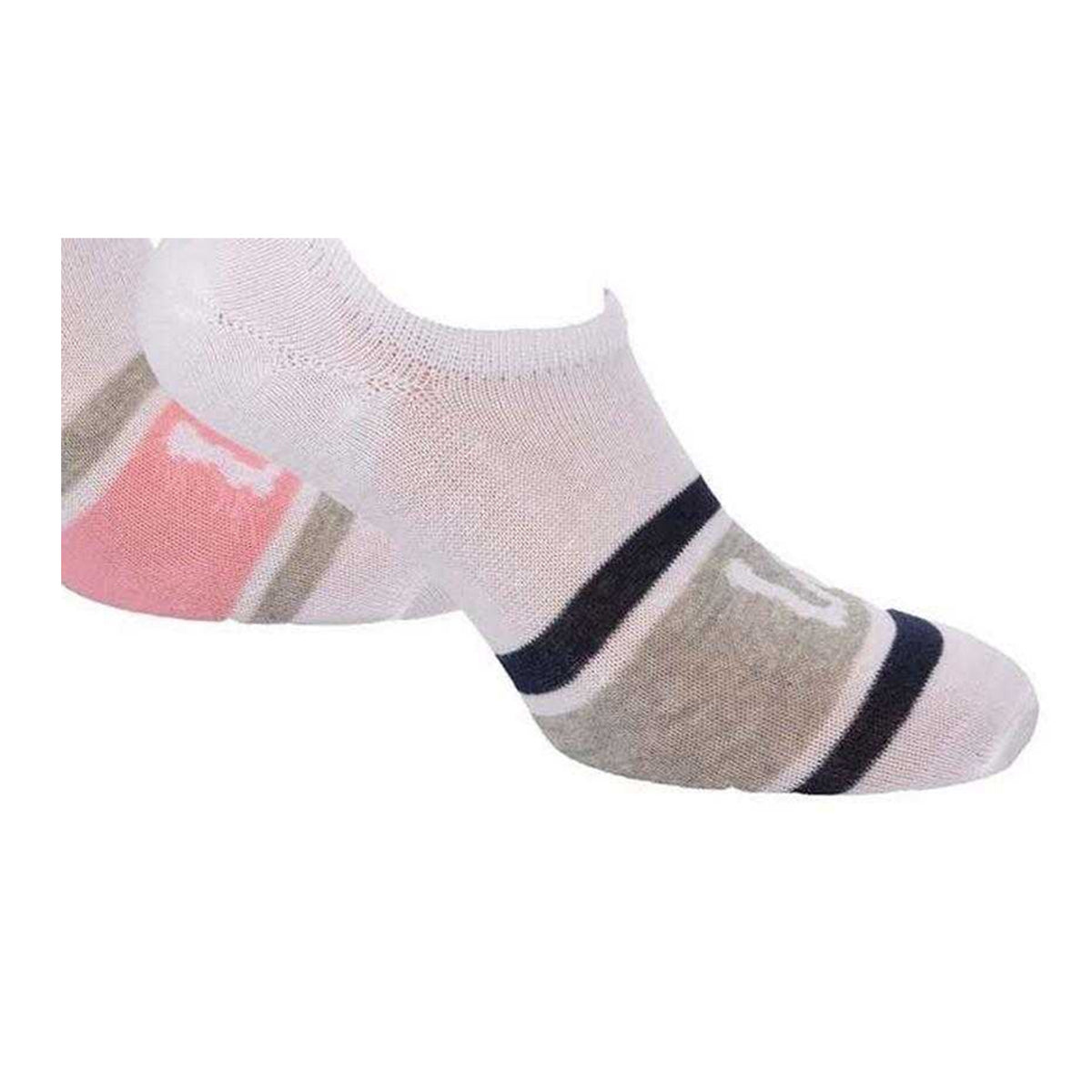 White - Back - Lee Womens-Ladies Colour Block Liner Socks (Pack of 3)