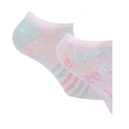 White - Side - Lee Womens-Ladies Cotton Liner Socks (Pack of 3)
