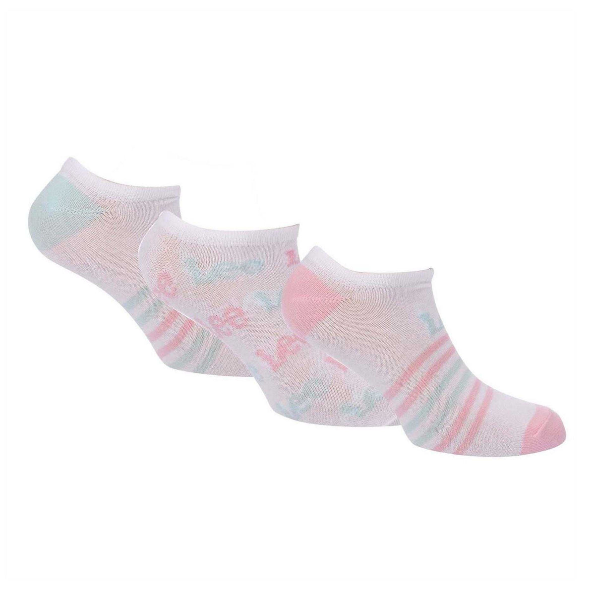 White - Front - Lee Womens-Ladies Cotton Liner Socks (Pack of 3)