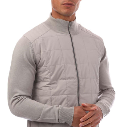 Grey - Side - Belstaff Mens Full Zip Cardigan
