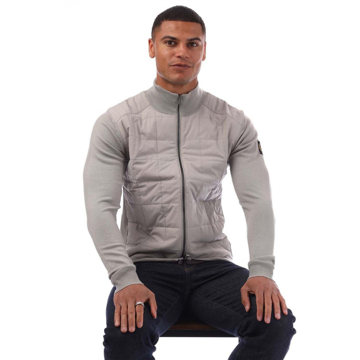 Grey - Lifestyle - Belstaff Mens Full Zip Cardigan
