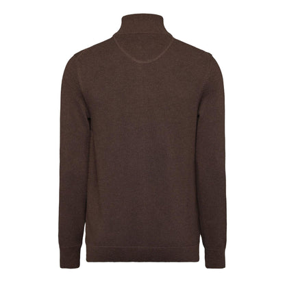 Brown Melange - Back - Gant Mens Pique Cardigan