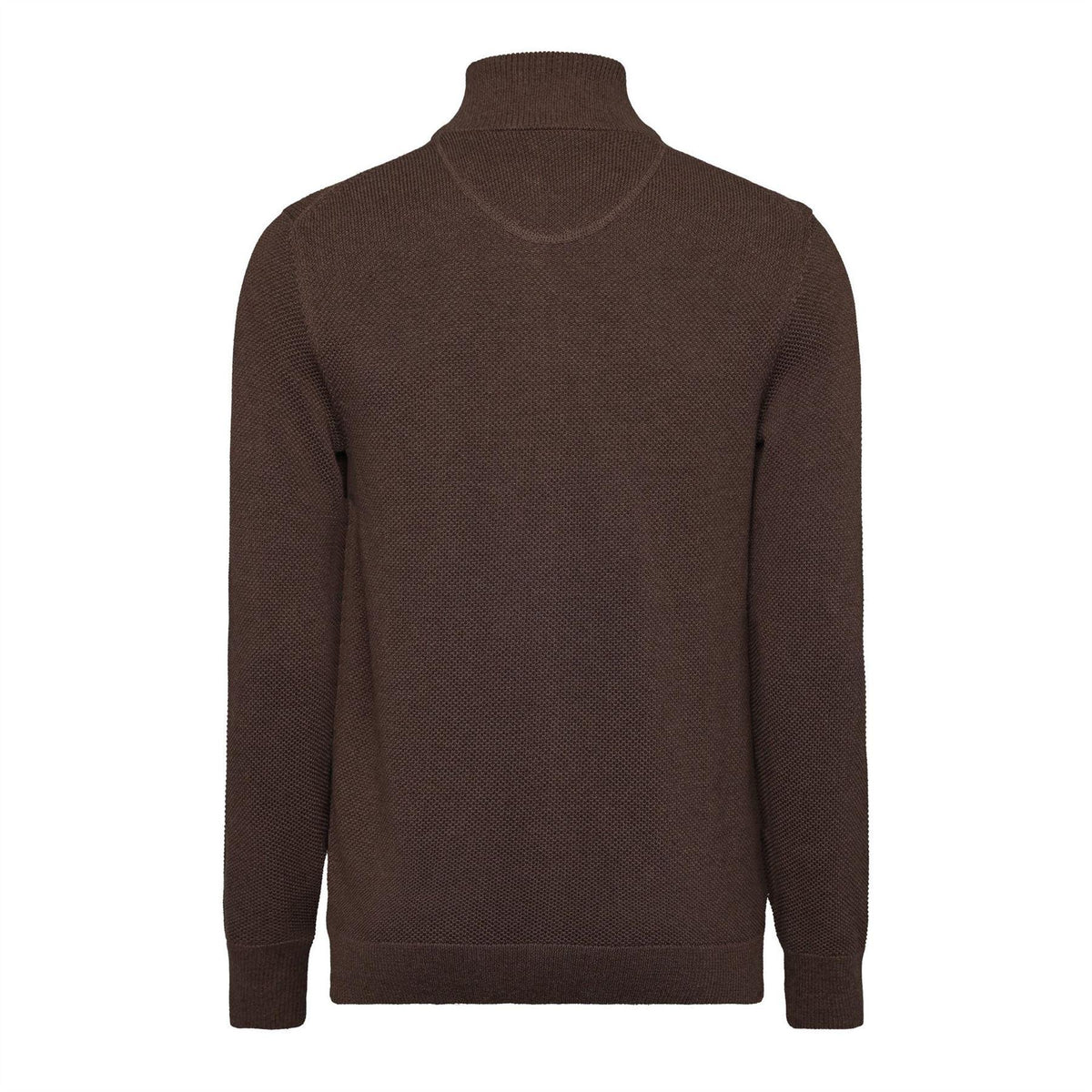 Brown Melange - Back - Gant Mens Pique Cardigan