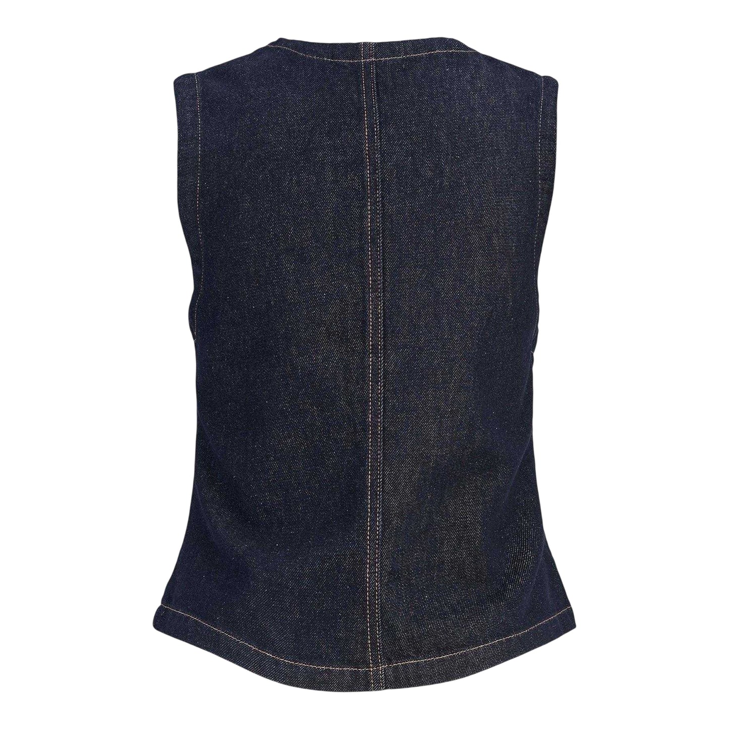 Dark Blue - Back - JJXX Womens-Ladies Denim Sleeveless Waistcoat