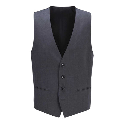 Dark Grey - Front - Boss Mens Wilson Virgin Wool Waistcoat
