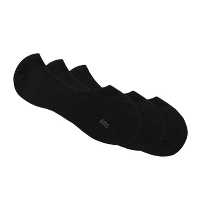 Black - Front - Boss Mens Invisible Ankle Socks (Pack of 3)