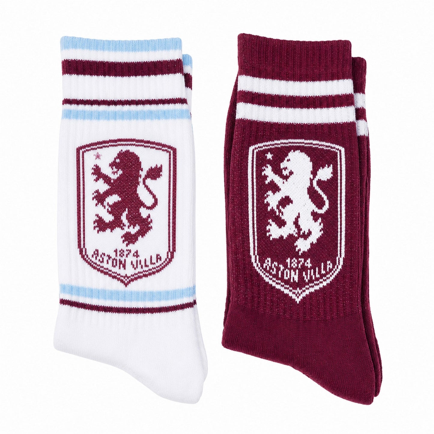 Claret-Blue - Front - Aston Villa FC Unisex Adult Ankle Socks (Pack of 2)