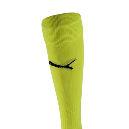 Fluorescent Yellow - Side - Puma Childrens-Kids Team LIGA Core Football Socks